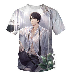 2023 Summer Thin Animation-love of Light anD Night Qi Sili Xiao Yi 3D PrinteD Short Sleeve T-shirt RounD Neck Short Sleeve