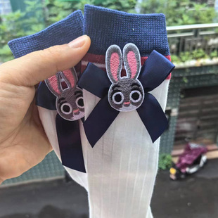 Children's socks thin Judy police officer tube socks JK college style girls baby cute rabbit long tube cotton socks wholesale
