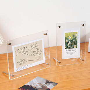 Acrylic photo frame transparent 67 inch non-perforated wall global village photo display A4 poster advanced table frame