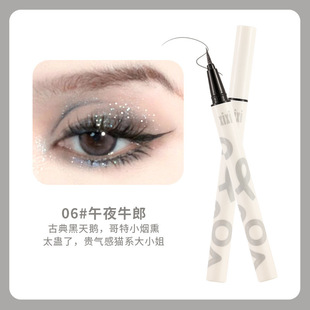 Xixi Punk Metal Broken Drill Eyeliner Pen for Beginners Long-lasting Waterproof Easy to Halo Eyelash Down to Silkworm Pen