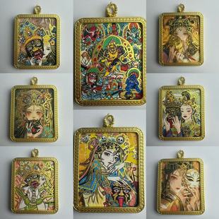 Thangka Gawu Box Zajila Mother Past Life Pendant Picture Box Carry-on Small Pendant Send Lanyard Wholesale