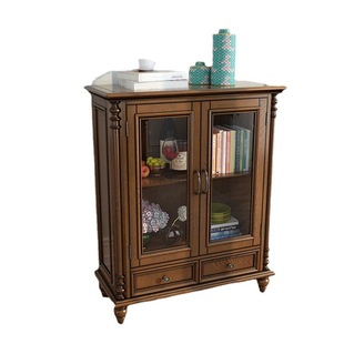 American-style double-door solid wood low cabinet ash wood locker living room TV cabinet simple American country furniture