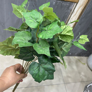 8 fork turtle back bamboo Lu Binghua plant wall material simulation plant green decoration turtle back leaf bundle silk cloth wholesale