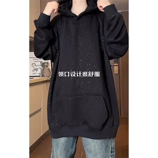 2024 Hooded Stars Sequins Sweatshirt Hooded Men's and Women's Fashionable Loose Fashionable Brand Couple's Coat Lazy Style