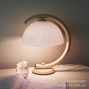 Cross-border Direct Supply ins Korea Bauhaus Table Lamp Nordic Homestay Vintage Decorative Glass Bedroom Bedside Lamp
