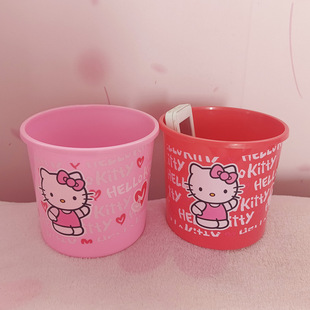 Cartoon Cute Girly Heart Desktop Lid Trash Can Hello Kitty Cute Table Storage Barrel Miscellaneous Barrel