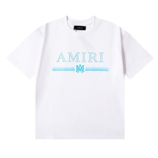 Футболка Amiri с коротким рукавом тяжелая летняя свободная для мужчин и женщин