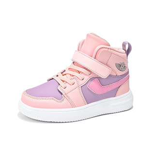Girls' Cotton Shoes 2025 Winter New Kidsren's High-Top Sneakers Leather-Covered Medium and Large Kidsren's Boys' Fleece-Lined Sports Cotton Shoes