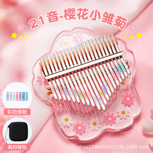 Thumb 21-tone acrylic crystal transparent kalimba 17-tone finger kalimba gift instrument generation hair