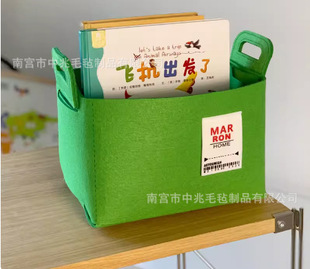 Felt Storage Basket Cartoon Snacks Toy Sundries Thickened Portable Storage Box Household Large Capacity Foldable Storage