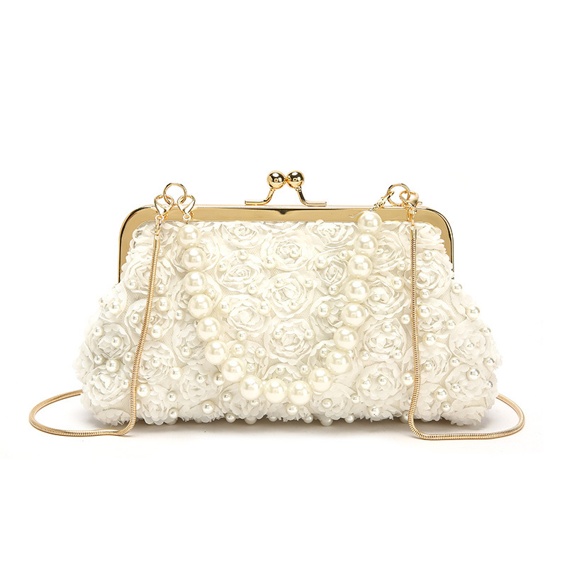Pearl handbag, trendy new Korean style, versatile and elegant, with studded chain, shoulder bag/crossbody bag.