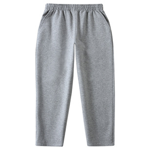 Fat Kids Grey Sports Pants Boys Summer Thin Cotton School Pants Children's Loose Straight Dark Blue School Pants