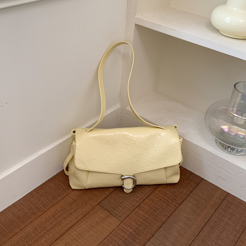 2026 New Pink Niche Shoulder Bag for Women, Korean Style, Simple and High-End, Fashionable and Versatile, Underarm Bag