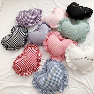 Korean-style Plaid Oblong Pillow Solid Color Cushion Cute Girl Sleeping Comfort Cotton Children's Bed Wai Dumpling Pillow
