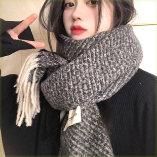 Korean-style Coat Scarf Winter All-match Internet Celebrity Popular Thickened Knitted Student All-match Shawl Warm Couple Scarf