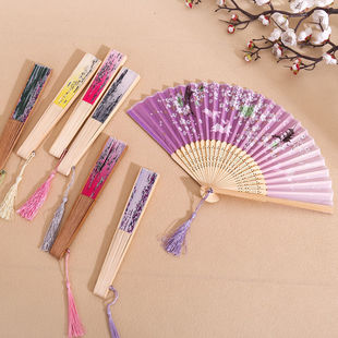 Ancient style smile fan bamboo craft summer portable fan scenic spot memorial fan dance fan folding fan advertising fan wholesale