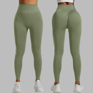 Cross-border New Tight High Waist Sports Pants Women's Hip Lifting Fitness Pants Sports Peach Hip Naked Yoga Pants Women