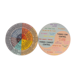 Cross-border wooden emotional wheel disc double-sided mental health emotional map home office mental health ornaments