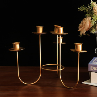 European-style iron six-head Candlestick Valentine's Day romantic candlelight dinner Christmas wedding birthday Western restaurant Home Decoration