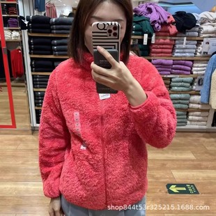 Dropshipping Autumn and Winter Long Fleece Polar Fleece Maomao Jacket Stand Collar Warm Jacket Zipper Cardigan 428330