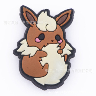 Cute Pikachu Yibu series pvc hole shoes shoe flower accessories decorative buckle diy accessories zhibi star shoe buckle