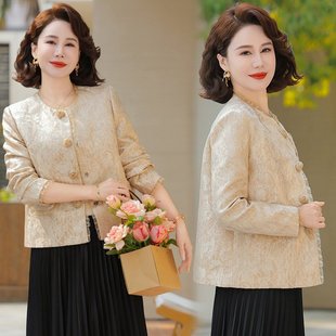 Western-style mother spring clothing small fragrant style coat temperament national style cardigan 2025 new middle-aged and elderly women's spring and autumn top