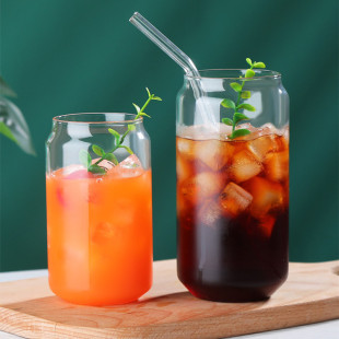 ins Glass Cup Coke Cup Milk Cup Internet Celebrity Water Cup Coffee Cup Household Water Cup Cake Cup Heat-resistant Large Capacity