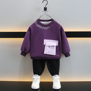 Boys' Spring and Autumn Sweater 2024 New Korean style loose children boys' spring clothes baby casual top