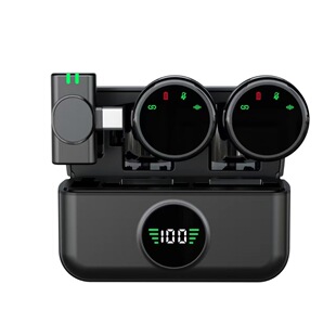 Cross-Border New Magnetic Wireless Lavalier Microphone Outdoor Mobile Phone Eating, Broadcasting, Video Recording, Radio Noise Reduction Wireless Microphone
