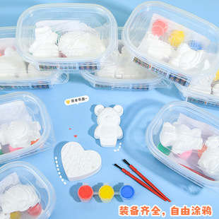 Creative Children's diy painting plaster doll kindergarten handmade 3D three-dimensional coloring white embryo mini mold wholesale
