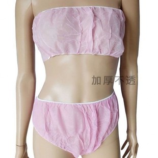 Disposable non-woven bra non-transparent sweat steaming sauna beauty salon thong disposable bra suit multicolor