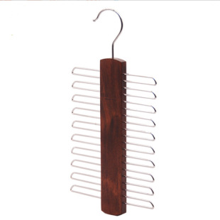 High-End Customized 10-Hole Solid Wood Tie Hanging Classy Wooden Silk Scarf Hanger Beech Wood Scarf Rack Lotus Wood First Class