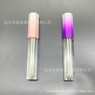 in stock Lip Glaze Bottle Lip Gloss Empty Bottle Hexagonal Gradient Empty Tube 6 Angle Bottle Package Wholesale Bottling Capacity 5ML