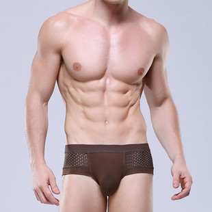 1 fold factory broken size clearance processing men's ice silk mesh breathable boxer underwear sexy boxer underwear head