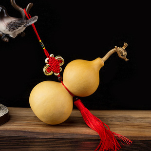Fulu Chinese Knot Natural Gourd Pendant Pendant Ornaments Copper Handle Pieces Small Jewelry Hand Twisted for Play