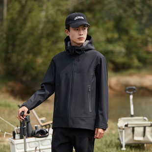 2024 Fall/Winter New Seamless Adhesive fleece-lined Jacket Men's and Women's Waterproof Windproof Full Heat Seal Outdoor Couple Jacket