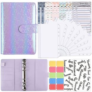 Spot Cross-Border A6 Zipper Bag Loose-Leaf Book Colorful Pu Notebook Leather Creative Accounting Book Cash Budget Book