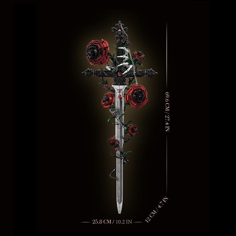 Cross-Border K70004 Skull Moon Hourglass Building Blocks Goth Dark Rose Style Ornaments Creative Decorative Toys
