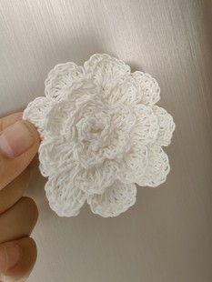Hand-knitted flowers, crochet wool flowers,