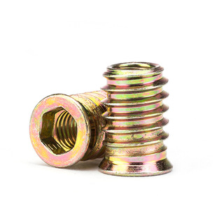 Various types of countersunk iron hexagon socket embedded nuts internal and external teeth furniture nuts trapezoidal straight intermediate connectors