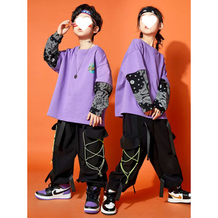 Hip-hop Children's Fashion Clothes suit Boys Hip-hop Handsome Hong Kong Style Girls All-match Cool Handsome hiphop New Year's Day Costances