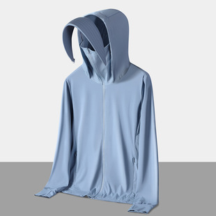 Men's Summer Thin Coat Outdoor Skin Clothing Anti-ultraviolet Ice Silk UPF50 Fishing Clothing for Women