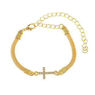 European and American Cross-border Explosions Cross Jewelry Bracelet Full Diamond Personality Simple Cross Bracelet European and American Jewelry Ladies