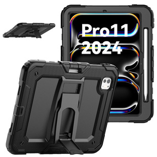 Трансграничное применение 2024iPadPro11 защитный чехол плоский анти-изгиб Air6 силикон все включено 13 дюймов ремешок ремешок