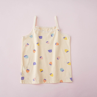 2023 new girls pure cotton vest a baby in the baby wearing a sling belt in the middle and big child development period primed underwear
