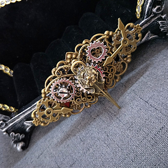 Daifa Goethe steampunk steampunk vintage mechanical Victoria skull bird brooch hairpin