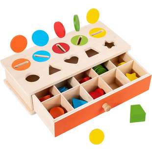 Montessori Classification Early Education Coin Box Baby Color Cognition Shape Building Blocks Matching Teaching Aids Intelligence Wooden Toys