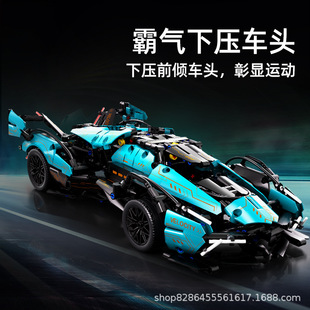 Собранный Lembotiff v12 гоночный автомобиль построить новый автомобиль спортивный автомобиль мальчик игрушка строительный блок механический набор черный золото 8