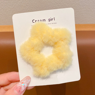 Autumn and Winter Furry Rice Coffee Simple Star BB Clip Ins Girl Plush Five-pointed Star Side Clip Cute Hair Accessories Hairpin