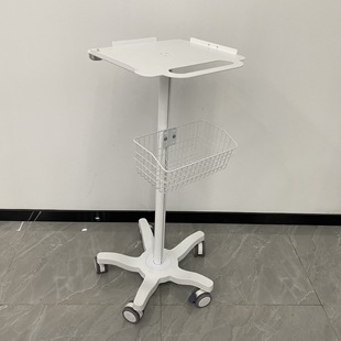 Universal multi-functional ward round ultrasonic trolley infusion pump trolley hanger with basket trolley mobile bracket